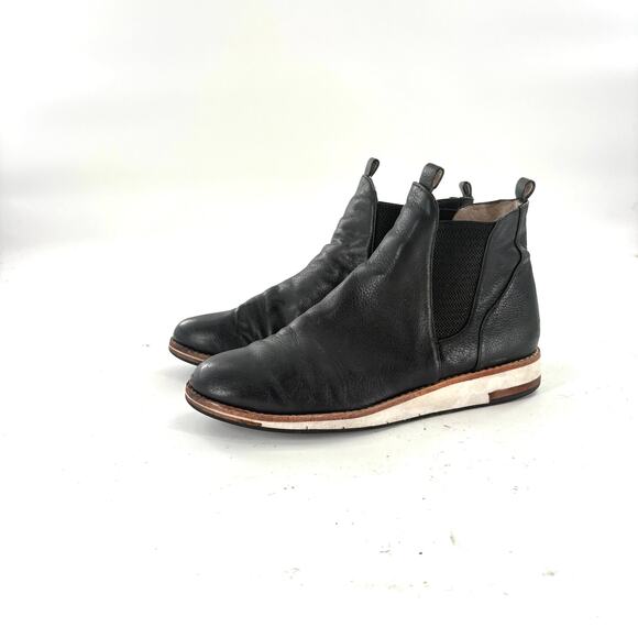 Matt Bernson Infinity Chelsea Boots 7.5 Black Leather Ankle Travel Comfort - Picture 3 of 6
